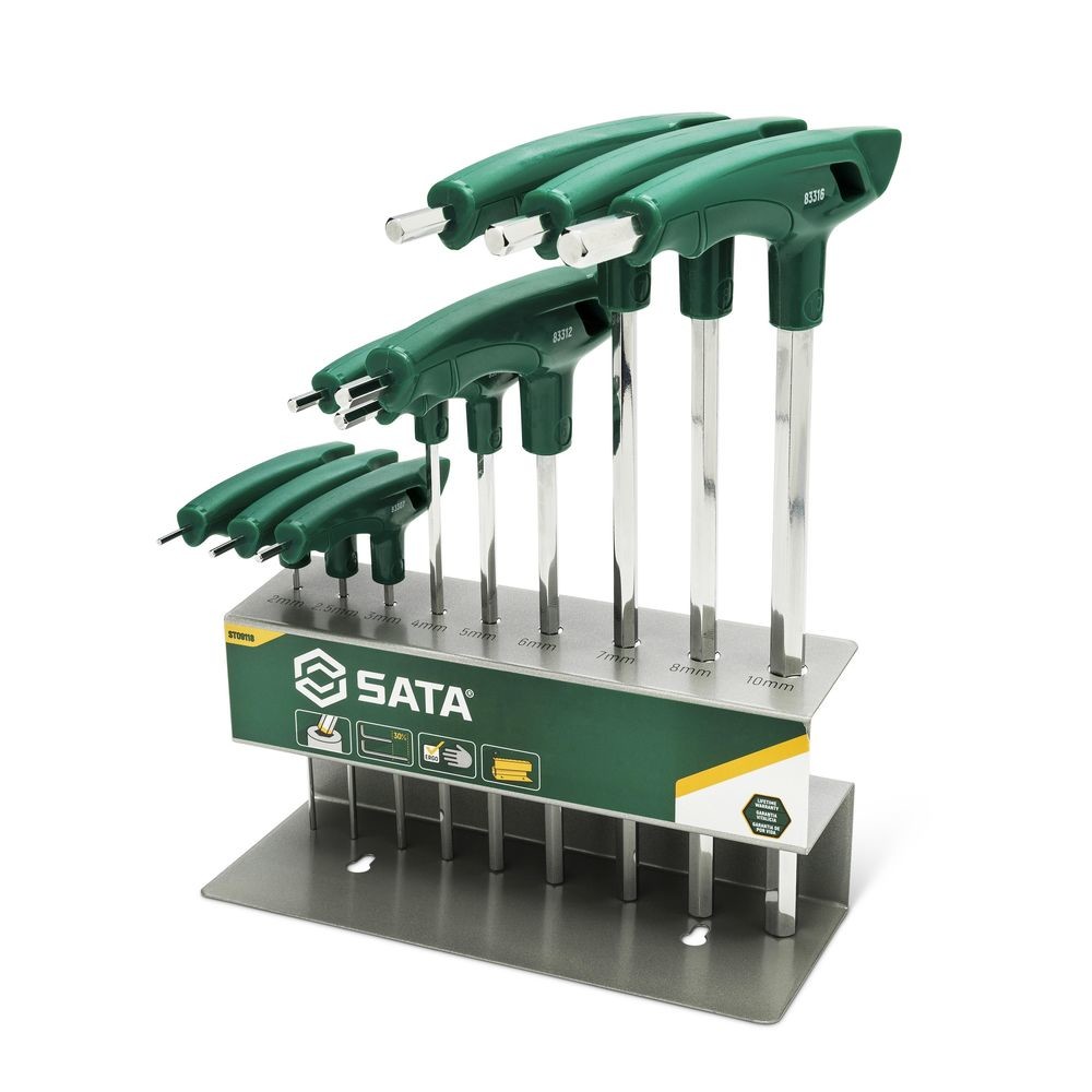 SATA 9 Tlg. Innensechskant-Winkelstift-Schlüssel Set