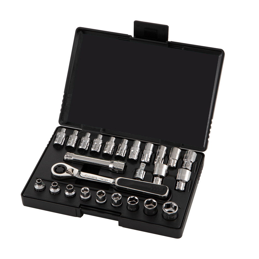SATA Durchsteckschlüssel-Satz, 1/4", 25-teilig, metrisch & zöllig