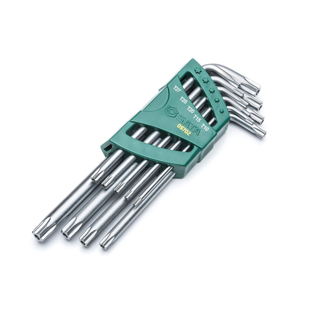 SATA Wineklstiftschlüssel-Satz, Torx mit Stirnlochbohrung, lang, 9-tlg.